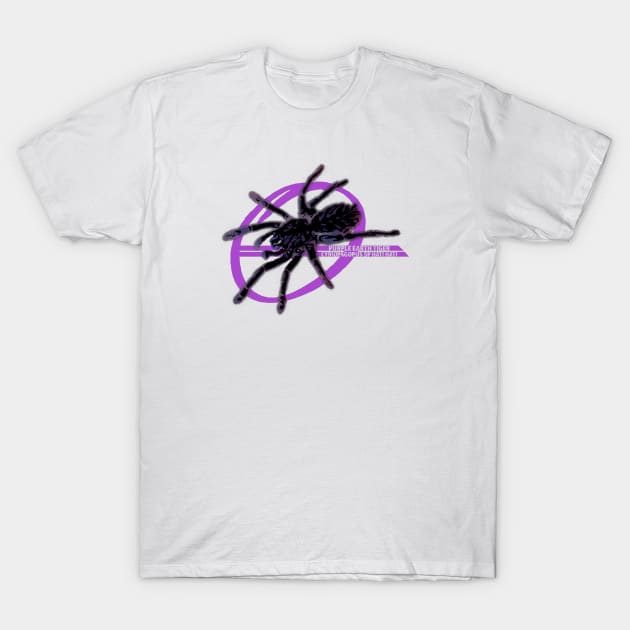 Purple Earth Tiger Tarantula T-Shirt by Atomic City Art